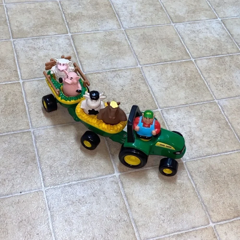 John Deere Green Tractor Toy with Farm Animals
